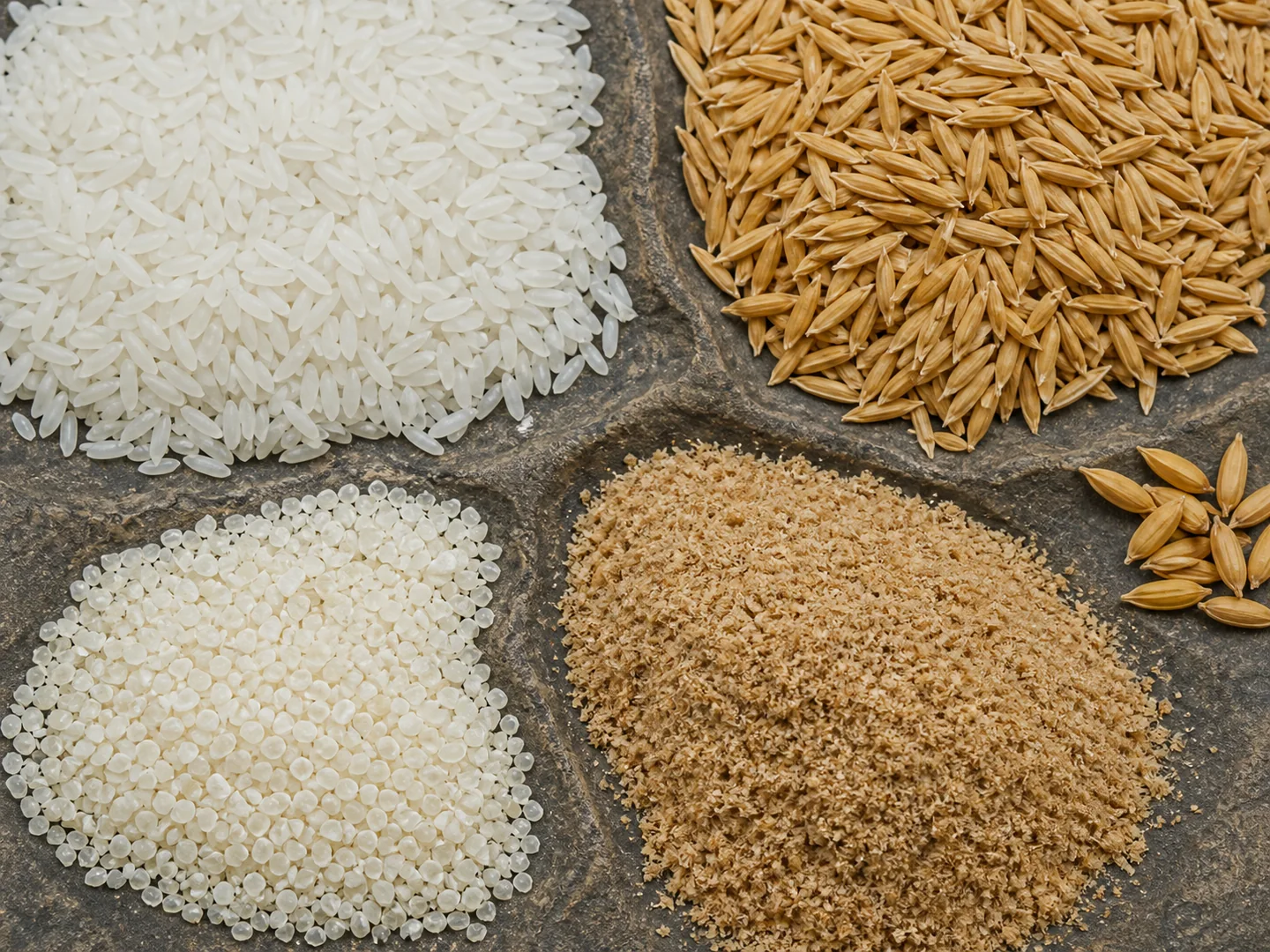 Representative broad milling outputs arranged on a neutral surface